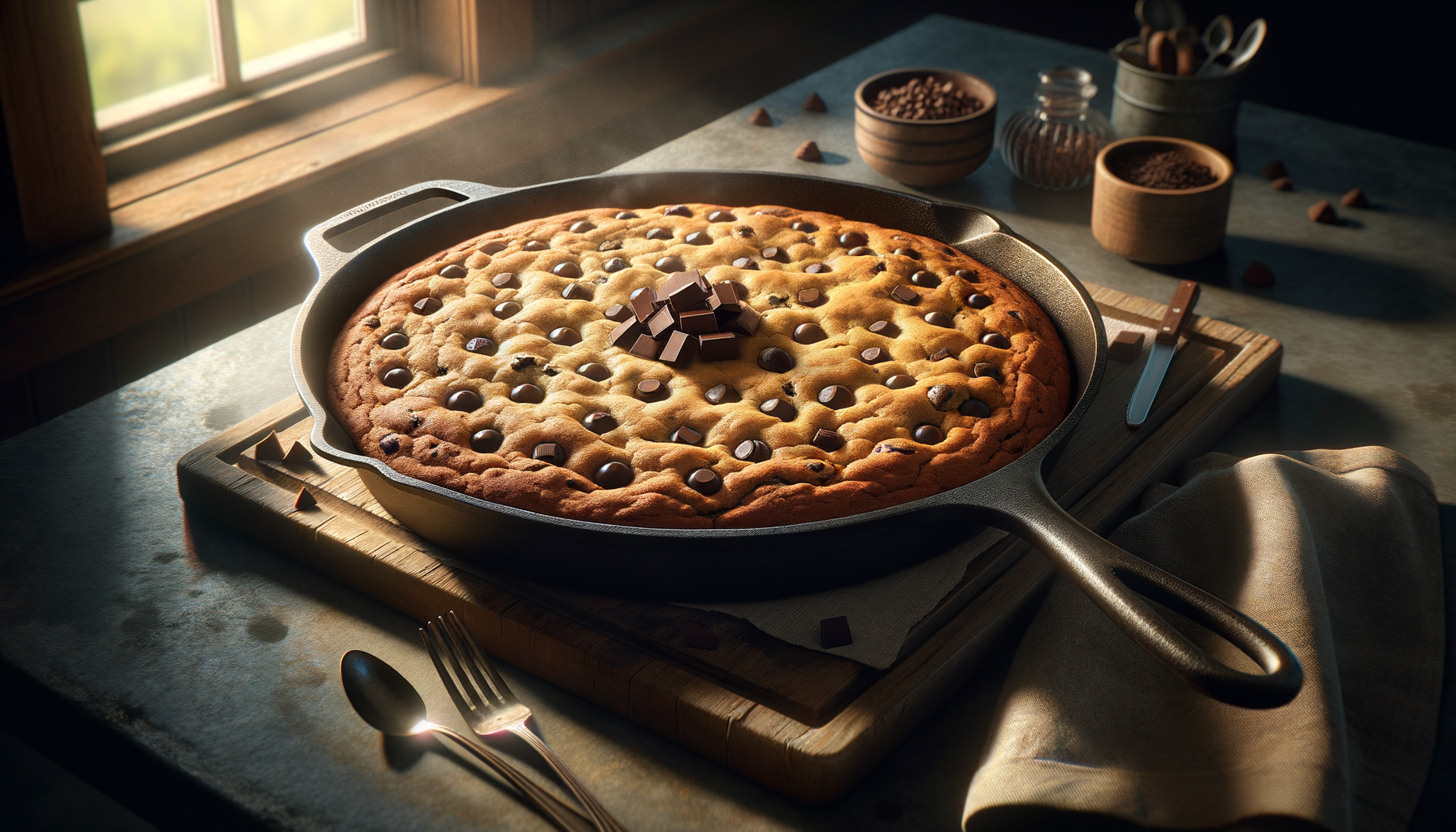 Warm Chocolate Chip Skillet Cookie