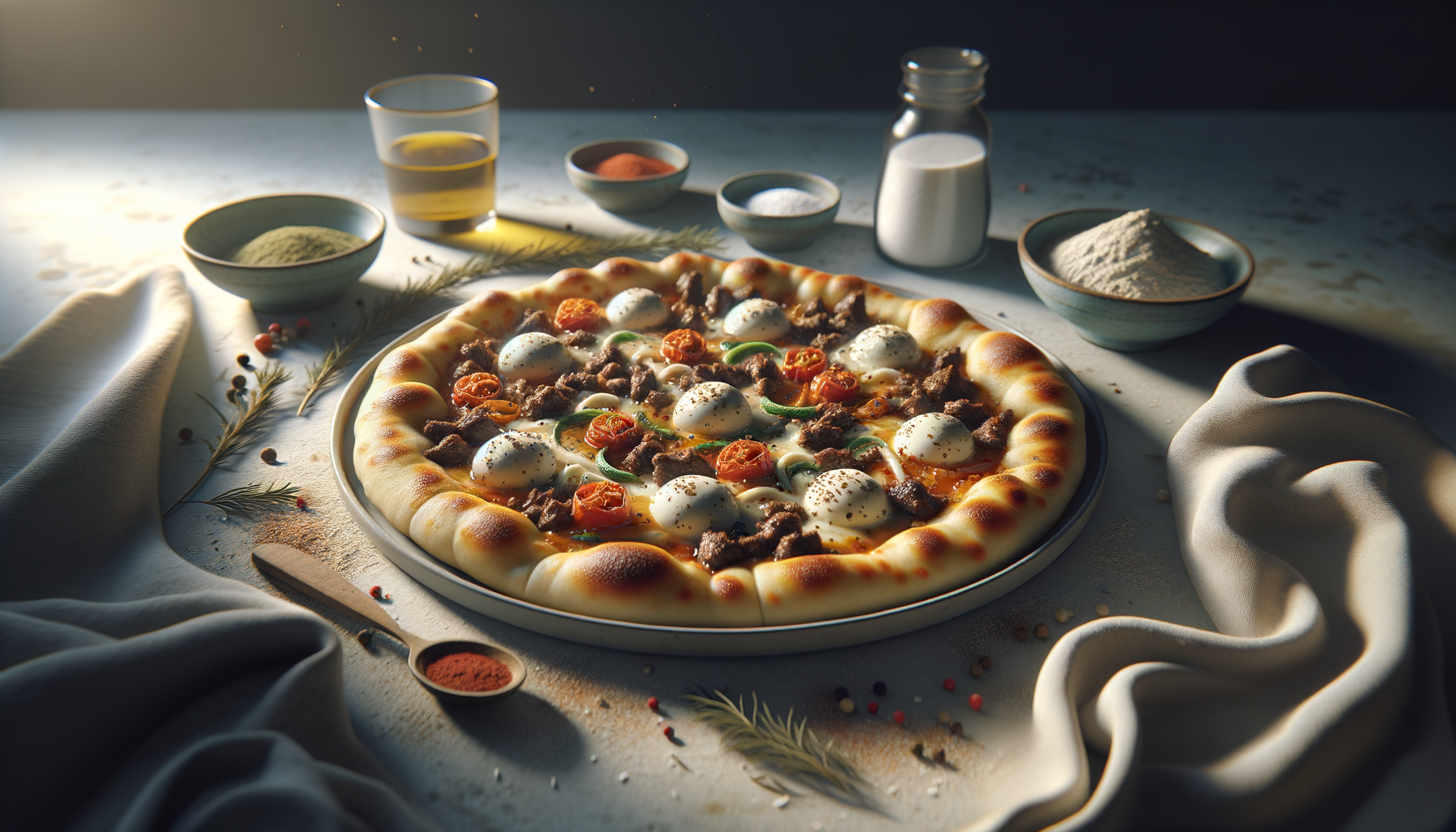Spiced Lamb and Mozzarella Turkish Pide