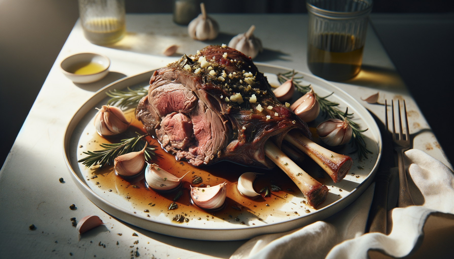 Slow-Roasted Lamb Shoulder with Garlic, Rosemary & White Wine